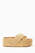 Maje Platform Mules in Raffia