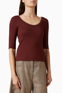 Brunello Cucinelli Scoop-neck T-shirt in Rib-jersey