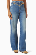 Maje Chain-link Belt Jeans in Denim
