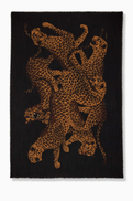 SAINT LAURENT Leopard Stole in Wool Twill