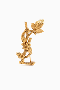 SAINT LAURENT Cassandre Hydrangea Brooch in Brass