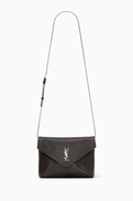 SAINT LAURENT Cassandre Envelope Messenger Bag in Leather