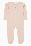 MORI Ribbed Zip-up Sleepsuit