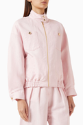 Maje Bomber Jacket in Cotton-linen