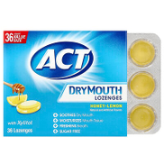 ACT, Dry Mouth Lozenges with Xylitol, Honey-Lemon, 36 Lozenges