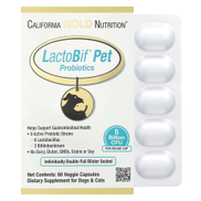California Gold Nutrition, LactoBif Pet Probiotics، 5 مليار وحدة تشكيل مستعمرة، 60 كبسولة نباتية