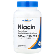 Nutricost, النياسين، خالي من الفلور، 500 مجم، 120 كبسولة
