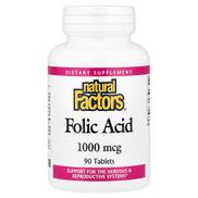Natural Factors, Folic Acid, 90 Tablets