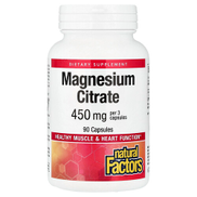 Natural Factors, Magnesium Citrate, 90 Capsules 150 mg per Capsule