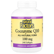 Natural Factors, الإنزيم المساعد Q10، 100 ملجم، 240 كبسولة هلامية