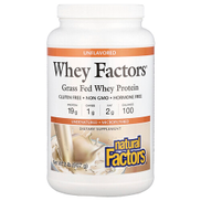 Natural Factors, Whey Factors , Grass Fed Whey Protein, Unflavored, 2 lb 907 g