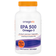 OmegaVia, EPA 500، أوميجا 3، 500 مجم، 120 كبسولة هلامية